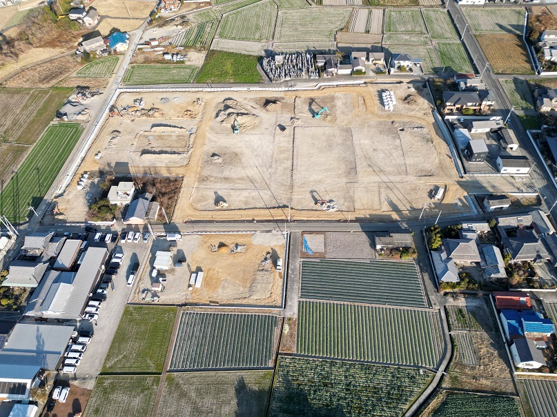 統合小学校及び統合認定こども園（仮称）建設敷地　造成工事状況　令和8年1月末時点